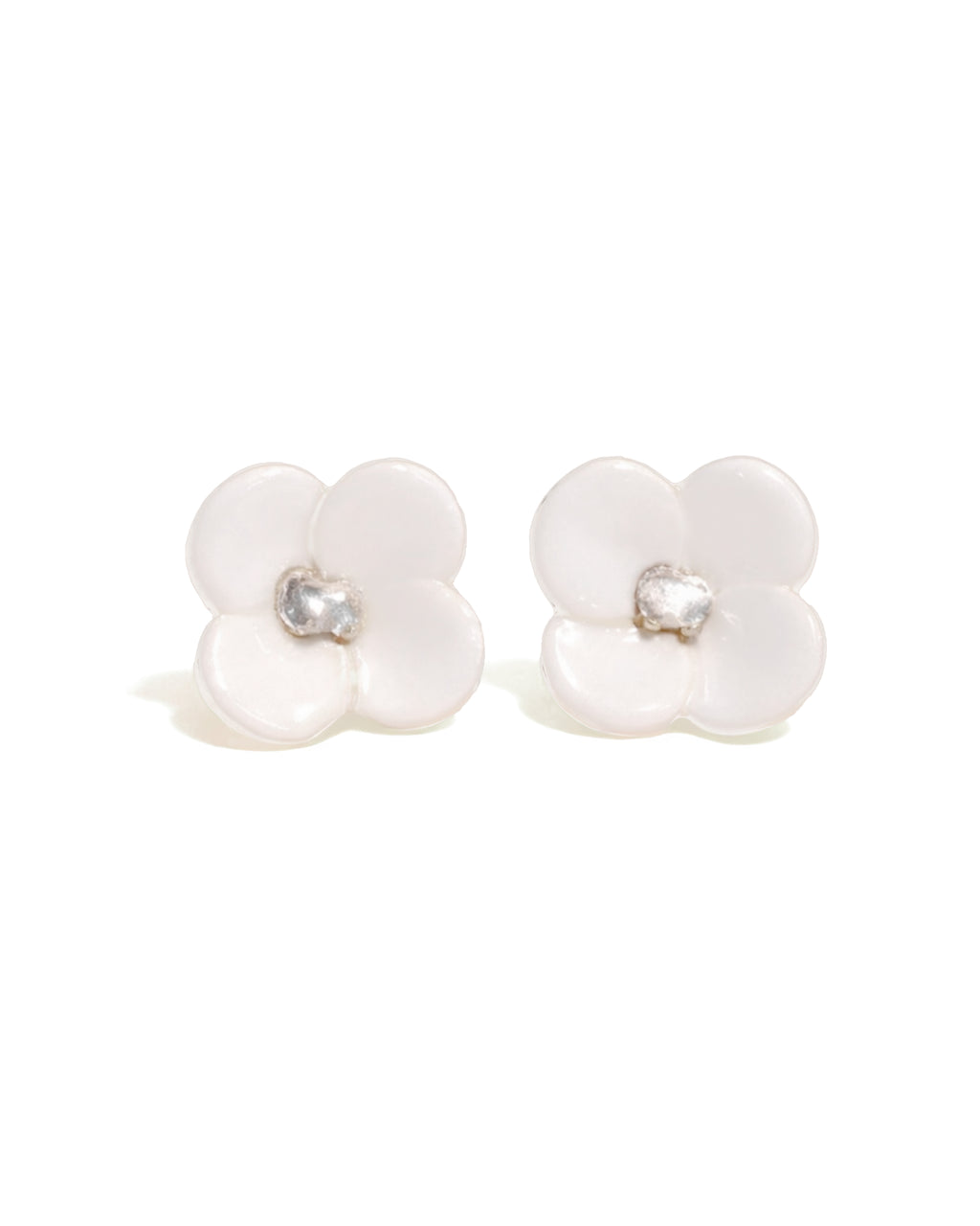 White stud earrings