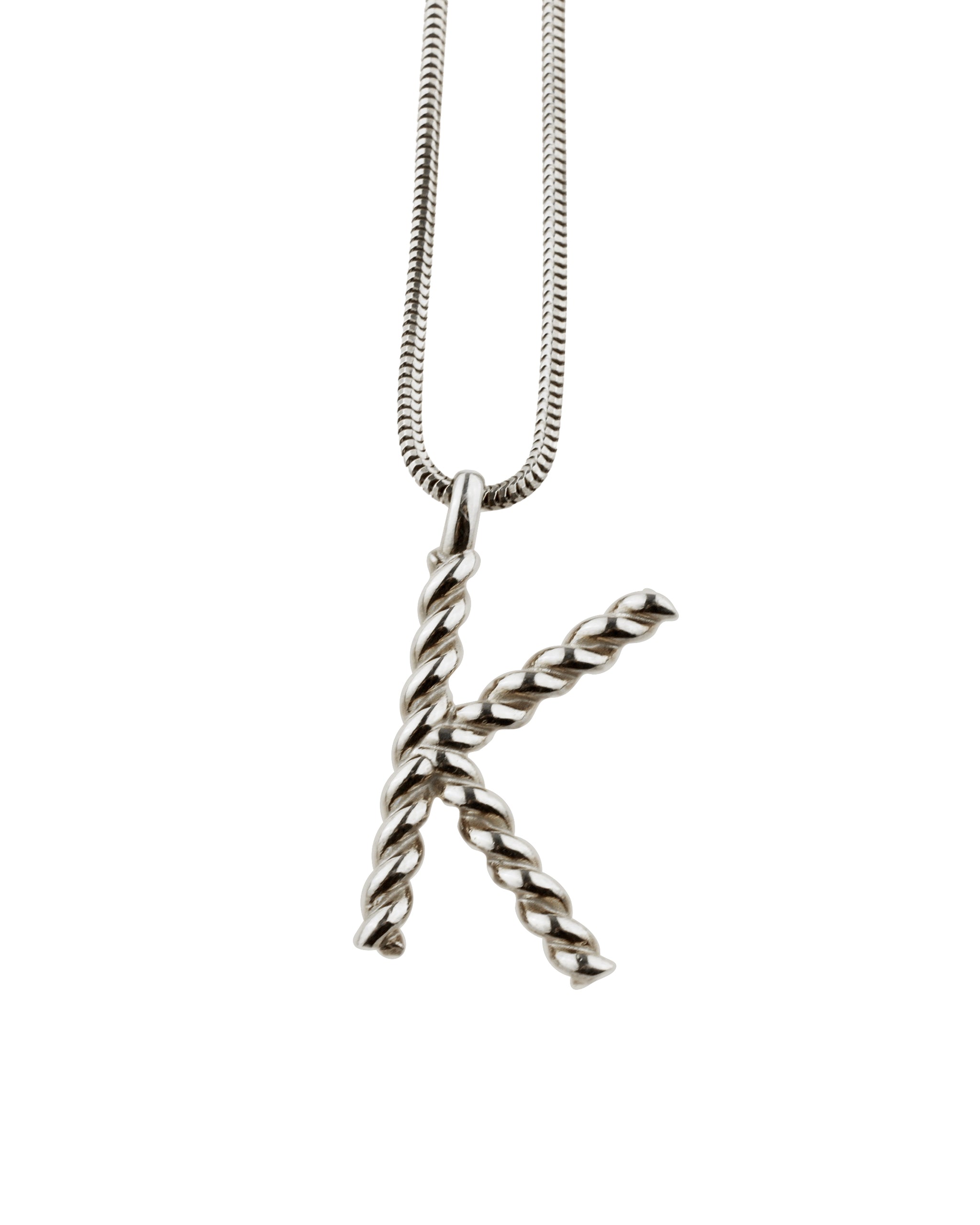 Підвіс "К" на ланцюжку срібло