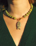 Green Jade and Fish Necklace