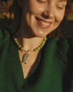 Green Jade and Fish Necklace