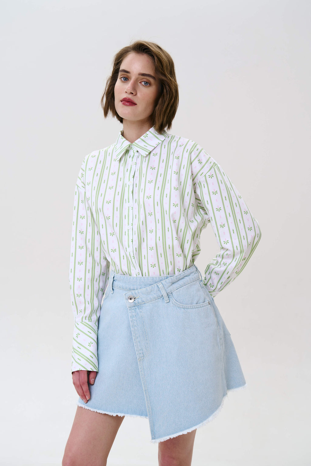 Denim Skirt Dusty Blue
