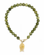Green Jade and Fish Necklace