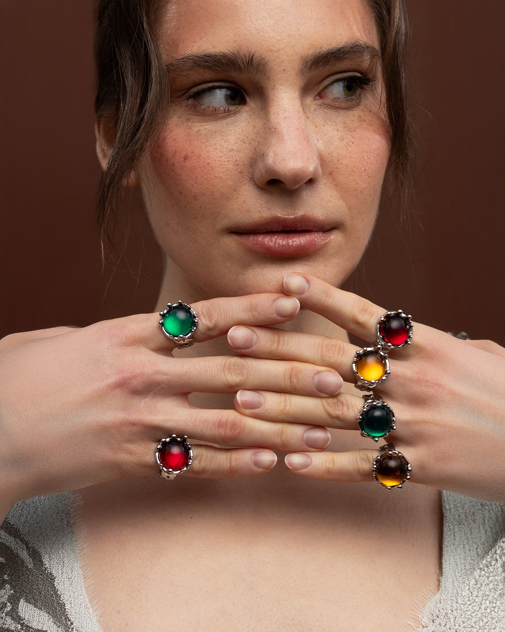 "Candy" ring with a yellow stone
