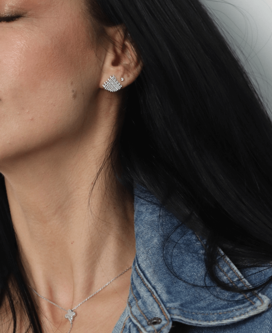 Canvas triangle earrings